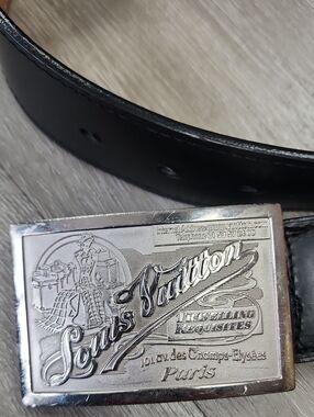 Louis Vuitton Black Leather Belt altered Small  Travelling REQUISITES